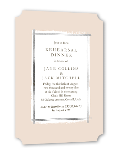 Glistening Gathering Rehearsal Dinner Invitation, Pink, Silver Foil, 5x7, Matte, Signature Smooth Cardstock, Ticket