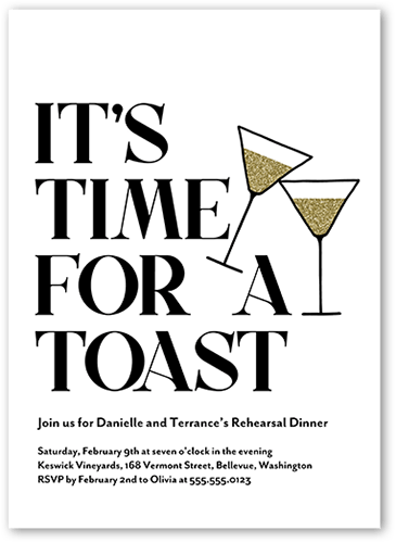 Tasteful Toast Rehearsal Dinner Invitation, Beige, 5x7 Flat, Luxe Double-Thick Cardstock, Square