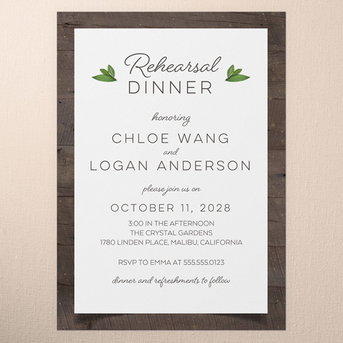 Encircled In Love Rehearsal Dinner Invitation, Brown, 5x7 Flat, 100% Recycled Cardstock ?, Square