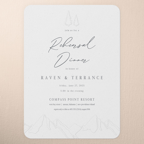 Regional Icons Rehearsal Dinner Invitation, White, 5x7 Flat, Standard Smooth Cardstock, Rounded, White