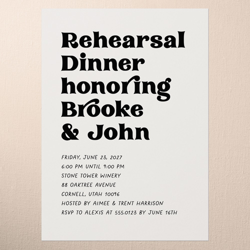 Enchanting Vows Rehearsal Dinner Invitation, Beige, 5x7 Flat, Luxe Double-Thick Cardstock, Square
