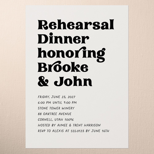 Enchanting Vows Rehearsal Dinner Invitation, Beige, 5x7 Flat, Standard Smooth Cardstock, Square