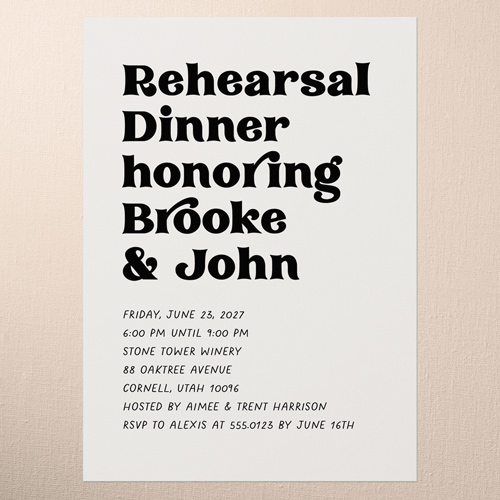 Enchanting Vows Rehearsal Dinner Invitation, Beige, 5x7 Flat, Pearl Shimmer Cardstock, Square