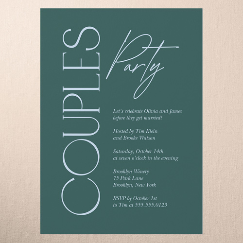 Timeless Type Couples Party Invitation, Square Corners