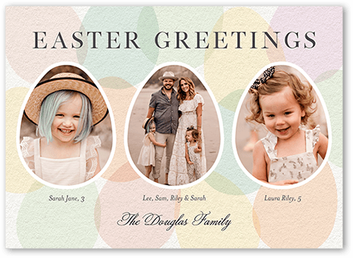 Watercolor Regards Easter Card, White, 5x7 Flat, Luxe Double-Thick Cardstock, Square