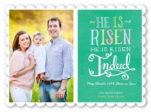 Splendid Moment Easter Card, Green, 100% Recycled Cardstock , Scallop