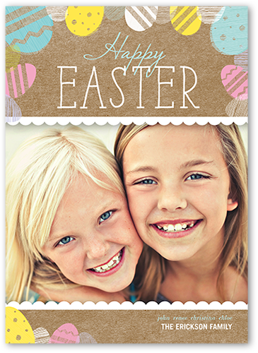 Easter Egg Stamps Easter Card, Brown, Standard Smooth Cardstock, Square
