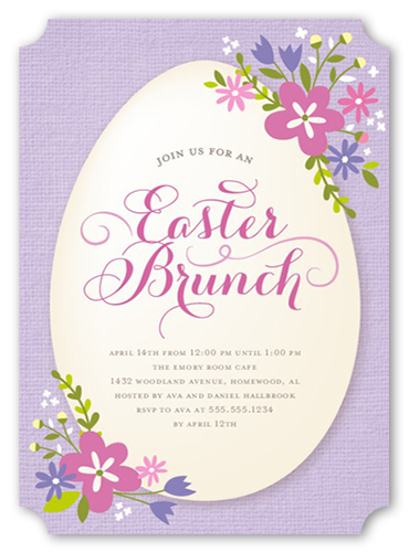 Easter Blooms Easter Invitation, Purple, Pearl Shimmer Cardstock, Ticket