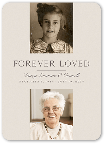 Forever Loved Sympathy Card, Grey, 5x7 Flat, Matte, Signature Smooth Cardstock, Rounded