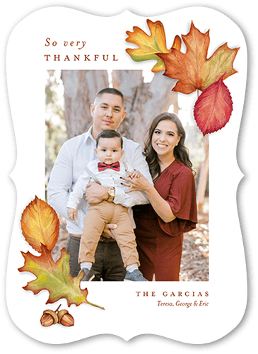 So Very Thankful Fall Greeting, White, 5x7 Flat, Matte, Signature Smooth Cardstock, Bracket