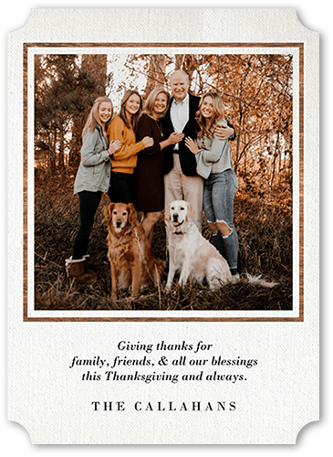 Giving Gratitude Fall Greeting, Brown, 5x7 Flat, Pearl Shimmer Cardstock, Ticket