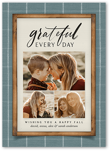 Grateful Everyday Fall Greeting, Grey, 5x7 Flat, 100% Recycled Cardstock , Square