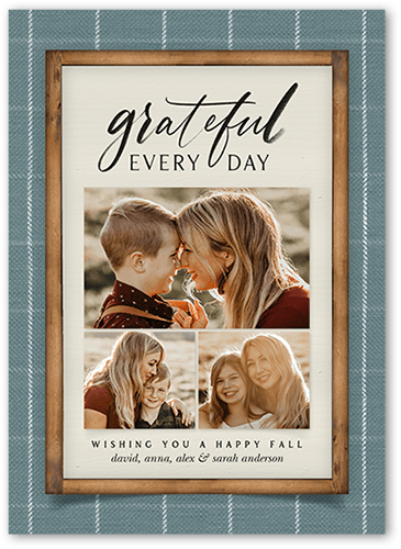 Grateful Everyday Fall Greeting, Grey, 5x7 Flat, 100% Recycled Cardstock ?, Square