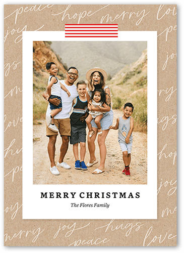 Christmas Snapshot Christmas Card, White, 5x7, Christmas, Pearl Shimmer Cardstock, Square