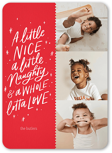 Plenty Of Love Christmas Card, Red, 5x7 Flat, Christmas, Matte, Signature Smooth Cardstock, Rounded