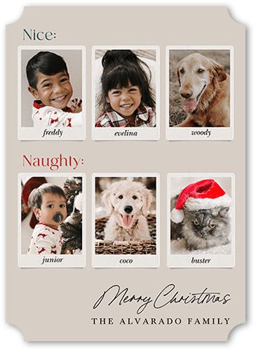 Sorted Pictures Christmas Card, Beige, 5x7 Flat, Christmas, Pearl Shimmer Cardstock, Ticket