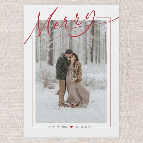 Perfectly Merry Christmas Card, White, 5x7 Flat, Christmas, Standard Smooth Cardstock, Square, White