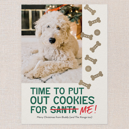 Treat Time Christmas Card, Beige, 5x7 Flat, Christmas, Pearl Shimmer Cardstock, Square