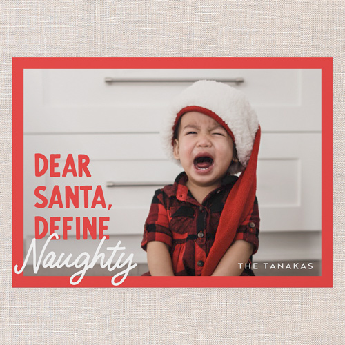 Define Naughty Christmas Card, Red, 5x7 Flat, Christmas, 100% Recycled Cardstock , Square, Red