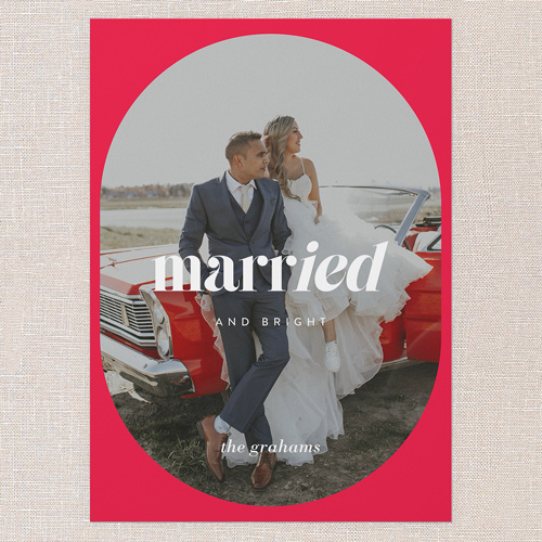 Married Bliss Christmas Card, Red, 5x7 Flat, Christmas, Matte, Signature Smooth Cardstock, Square, Bright Red