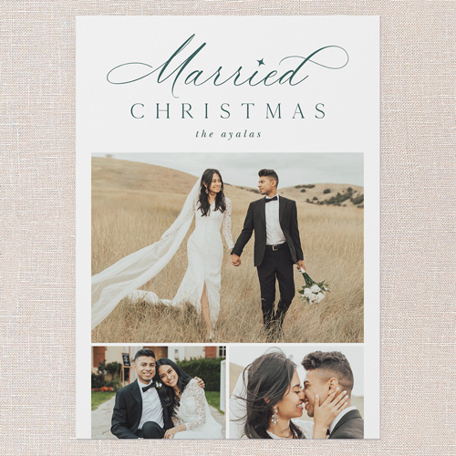 Happily Married Christmas Card, White, 5x7 Flat, Christmas, Matte, Signature Smooth Cardstock, Square, White