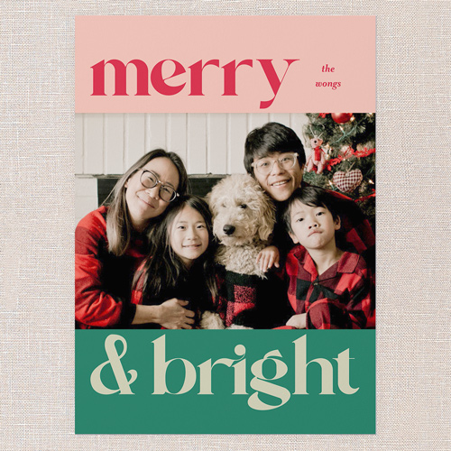 Very Merry Vibes Christmas Card, Red, 5x7 Flat, Christmas, Standard Smooth Cardstock, Square