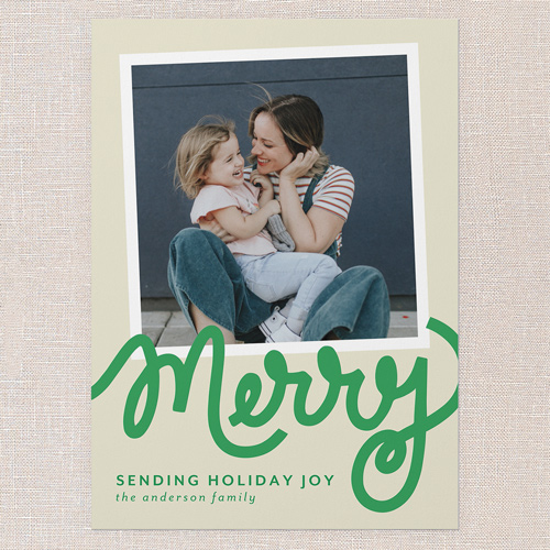 Playful Merry Christmas Card, Green, 5x7 Flat, Christmas, Standard Smooth Cardstock, Square, Spearmint
