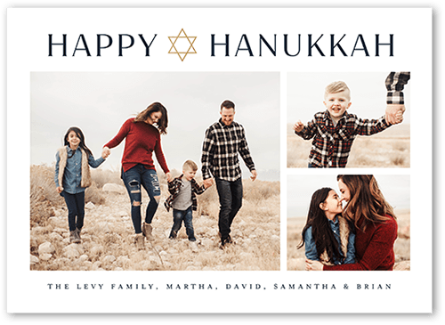 Accent Star Hanukkah Card, White, 5x7 Flat, Hanukkah, Matte, Signature Smooth Cardstock, Square