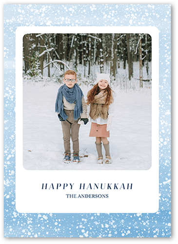 Snowy Sides Hanukkah Card, White, 5x7 Flat, Hanukkah, 100% Recycled Cardstock ?, Square