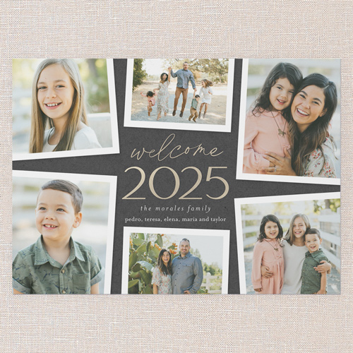 Snapshot Exhibit New Year's Card, Grey, 5x7 Flat, New Year, Standard Smooth Cardstock, Square