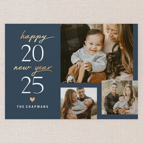 Simple Times New Year's Card, Blue, 5x7 Flat, New Year, Matte, Signature Smooth Cardstock, Square