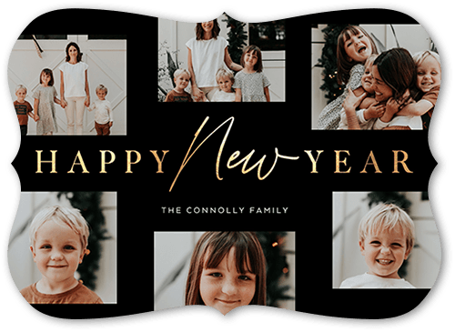 Built Around The Year New Year's Card, Black, 5x7 Flat, New Year, Matte, Signature Smooth Cardstock, Bracket