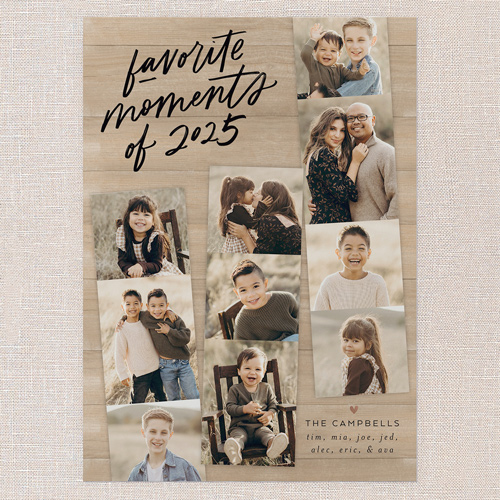 Best Moments Collage New Year's Card, Beige, 5x7 Flat, New Year, Pearl Shimmer Cardstock, Square, Sand