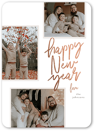 Handwritten New Year New Year's Card, Rounded Corners