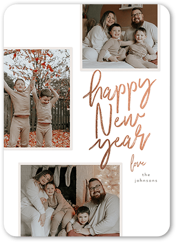Handwritten New Year New Year's Card, White, 5x7 Flat, New Year, Matte, Signature Smooth Cardstock, Rounded