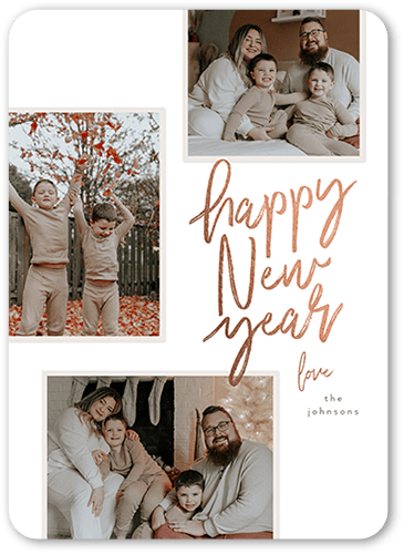 Handwritten New Year New Year's Card, White, 5x7 Flat, New Year, Standard Smooth Cardstock, Rounded