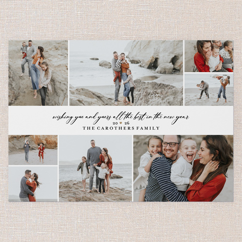 Clean Letters New Year's Card, White, 5x7 Flat, New Year, Standard Smooth Cardstock, Square, White