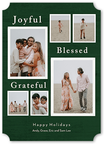 Rustic Album Religious Christmas Card, Green, 5x7, Religious, Pearl Shimmer Cardstock, Ticket