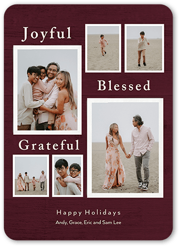 Rustic Album Religious Christmas Card, Red, 5x7 Flat, Religious, Pearl Shimmer Cardstock, Rounded
