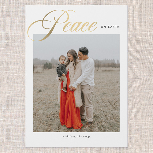 Promised Peace Religious Christmas Card, White, 5x7 Flat, Religious, Pearl Shimmer Cardstock, Square, White