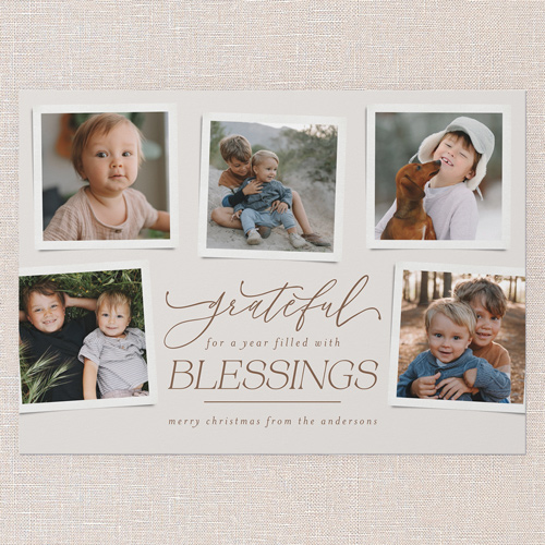 Blessed Gallery Religious Christmas Card, Beige, 5x7 Flat, Religious, Standard Smooth Cardstock, Square, Cream