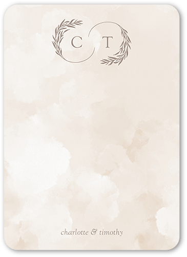 Reflective Rings Thank You Card, none, Beige, 5x7 Flat, Standard Smooth Cardstock, Rounded, Adobe Blush