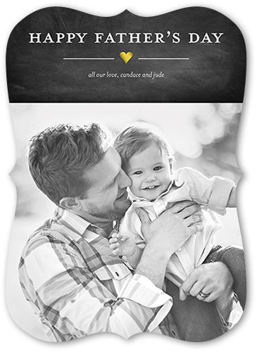 Classic Chalkboard Father's Day Card, Grey, Pearl Shimmer Cardstock, Bracket
