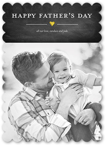 Classic Chalkboard Father's Day Card, Grey, Matte, Signature Smooth Cardstock, Scallop