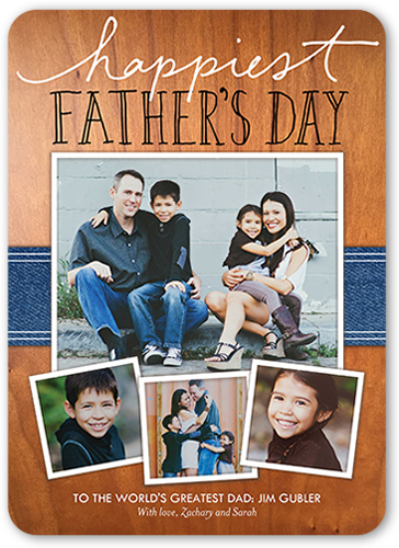 Happiest Handwritten Father's Day Card, Brown, Standard Smooth Cardstock, Rounded