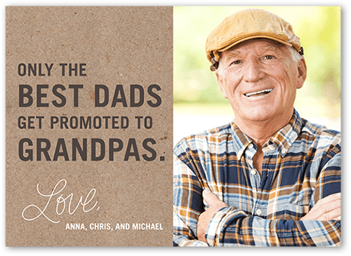Promoted to Grandpa Father's Day Card, Grey, 5x7, Standard Smooth Cardstock, Square