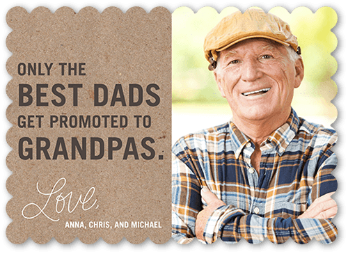 Promoted to Grandpa Father's Day Card, Grey, 5x7, Matte, Signature Smooth Cardstock, Scallop