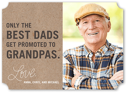 Promoted to Grandpa Father's Day Card, Grey, 5x7, Matte, Signature Smooth Cardstock, Ticket