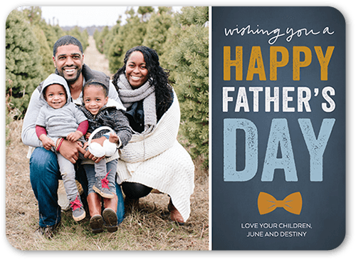 Bow Tie Wishes Father's Day Card, Rounded Corners