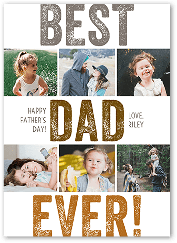Best Dad Forever Father's Day Card, White, 5x7, Luxe Double-Thick Cardstock, Square